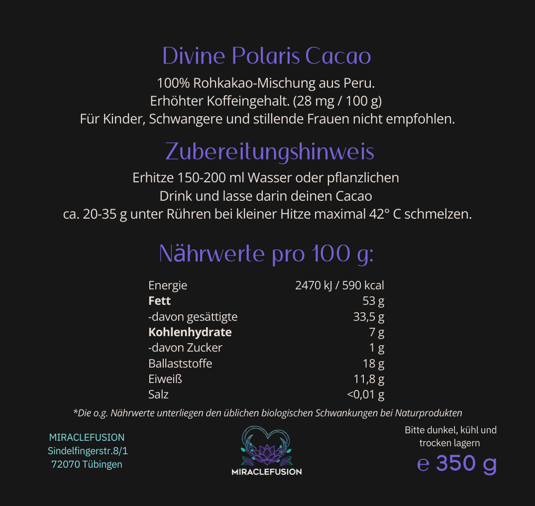 MIRACLEFUSION Divine Polaris Ceremony Cacao (350g)